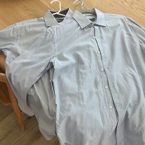 Bugatchi Men's Light Blue Gingham Shirt